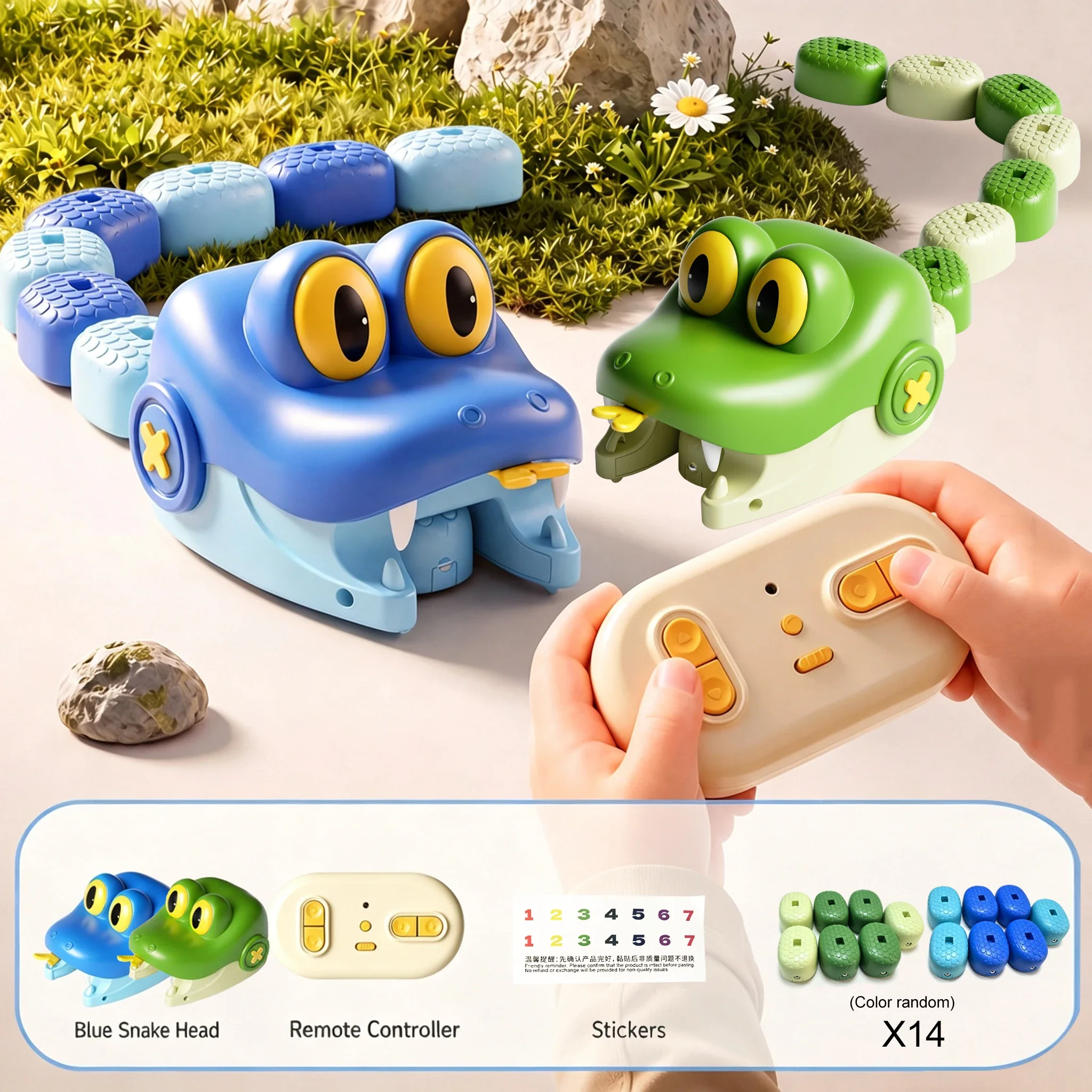 Magnetic RC Eating Snake Toy 2 Players Battle Game Remote Control Tabletop Interactive Game Educational Toy Kids Christmas Gift