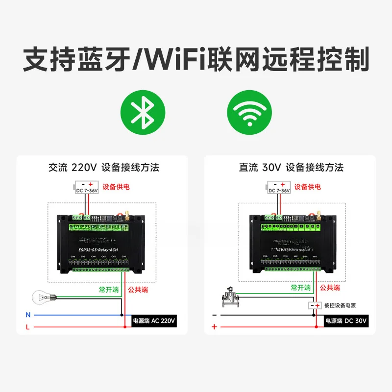 Voor ESP32-S3 6-weg Wifi Netwerk Relay Module Ondersteunt Wifi/Bluetooth/Rs485/Pico Interface