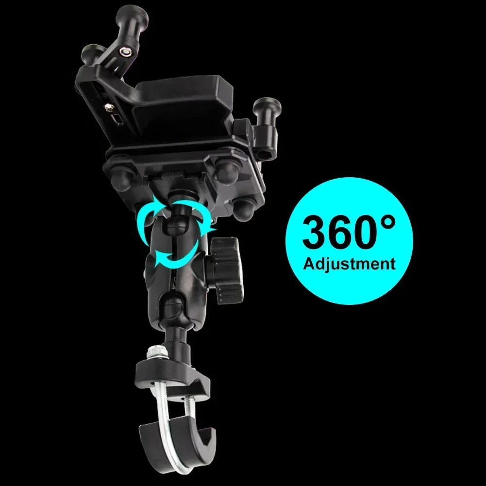 New Motorcycle Mobile Phone Holder Navigation Bracket 360° Rotation Shockproof Bike Handlebar Rearview Mirror Mount GPS Clip