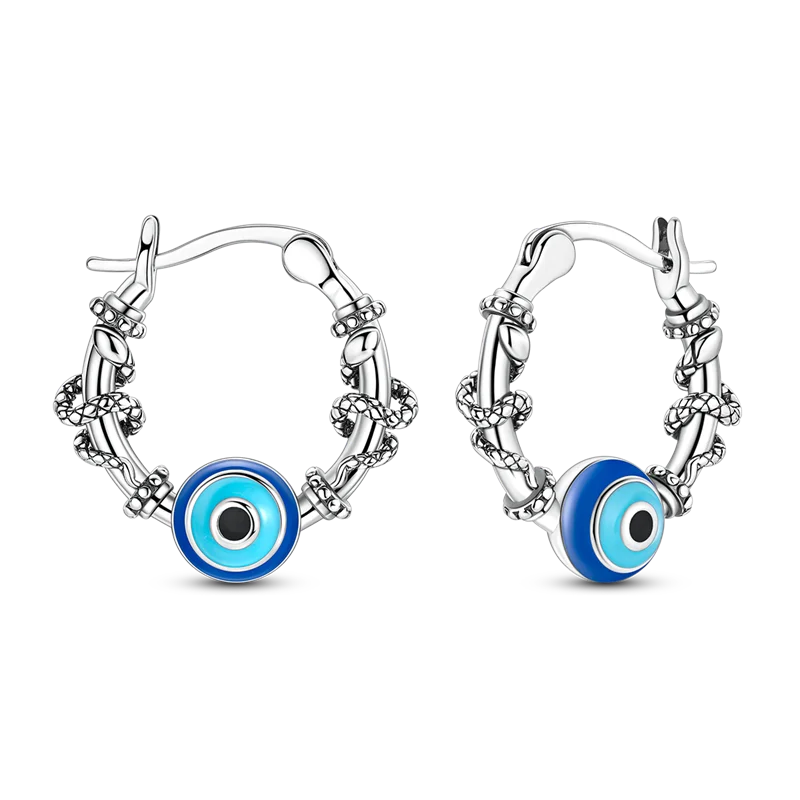 

Lucky Eye Earring Original 925 Silver White for Women Earring Anniversary Jewelry Delicate Fine Gift Vintage Style Daily Fashion