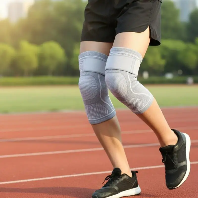 Compression Knee Brace Breathable Non-slip Adjustable Straps for Joint Pain Relief Squat Weightlifting Gym Training