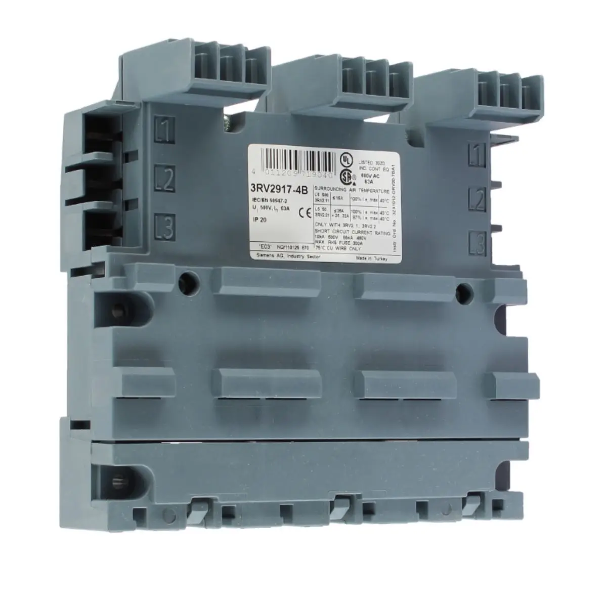 

3RV29174B 3RV2917-4B 3-phase busbar including extension connector for 3 circuit breakers Size S00 and S0