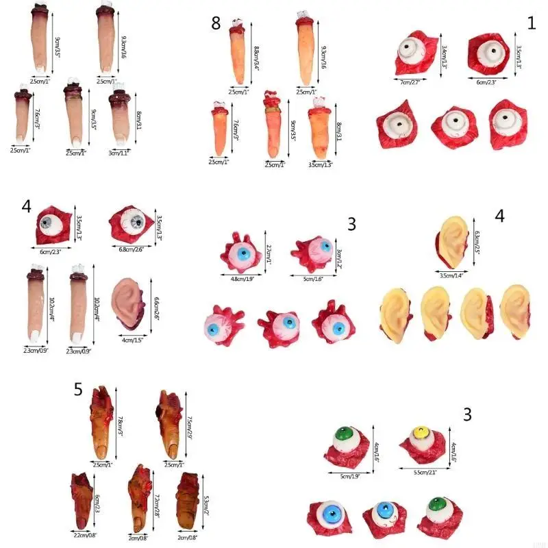 49MF Bloody Body Parts Fake Face Human Organs Scary Severed Horror Halloween Scary Props Toy Fancy Party Outdoor Prop Decors