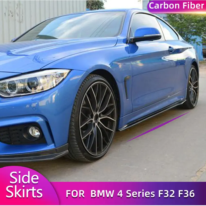 

Carbon Fiber Side Skirts Extensions for BMW 4 Series F32 F36 M-Sport 435i 440i Coupe 2-Door 2014-2019 Door Apron Lip Body Kits