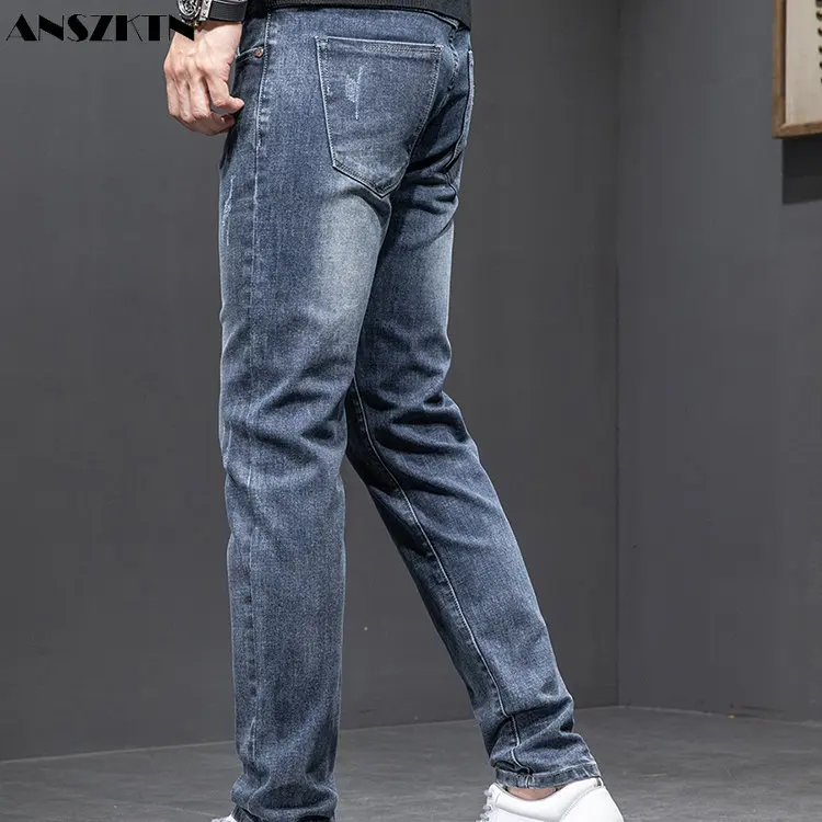 

ANSZKTN The fall trend is all about matching men's slim straight leg casual baggy new pant jeans