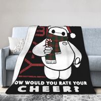 Big Hero 6 Baymax Rate Your Cheer Coral Fleece Plush Throw Blankets Cartoon Movie Knitted Blanket Travel Ultra-Soft Breathable