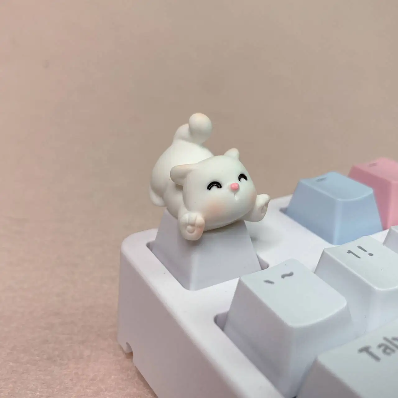 Running Cute Kitten Personality Keycaps Creative Interesting Beautiful ABS Keycaps for MX Mechanical Keyboard