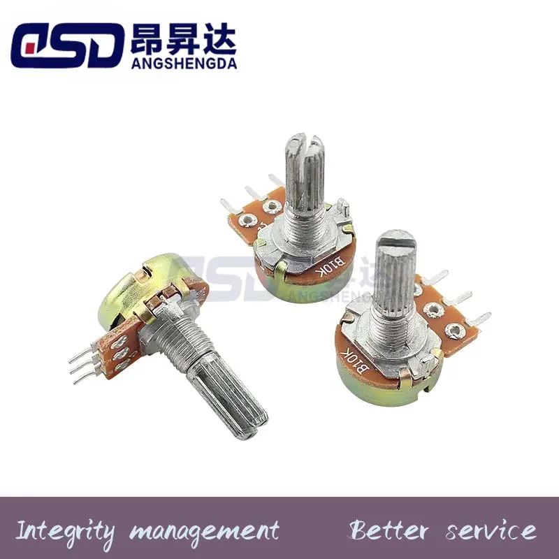 10PCS WH148 3pin B 1K 2K 5K 10K 20K 50K 100K 250K 500K 1M Single Potentiometer L20 20mm D-shaped Shaft