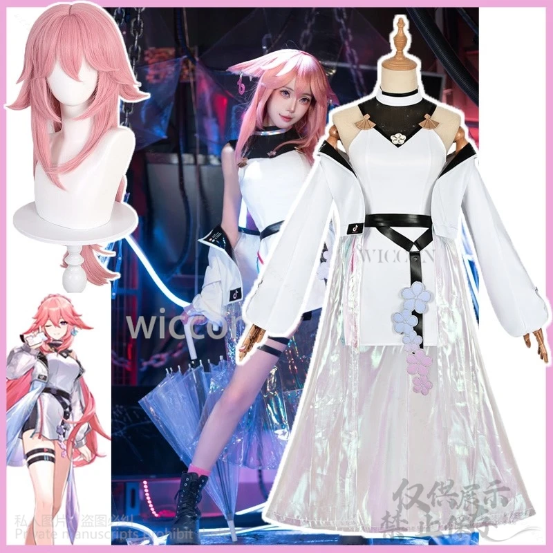 Anime Game Genshin Impact Cosplay Yae Miko Costume Tikk Tokk Douyin New Dress Lolita Wigs For Halloween Christmas Customized