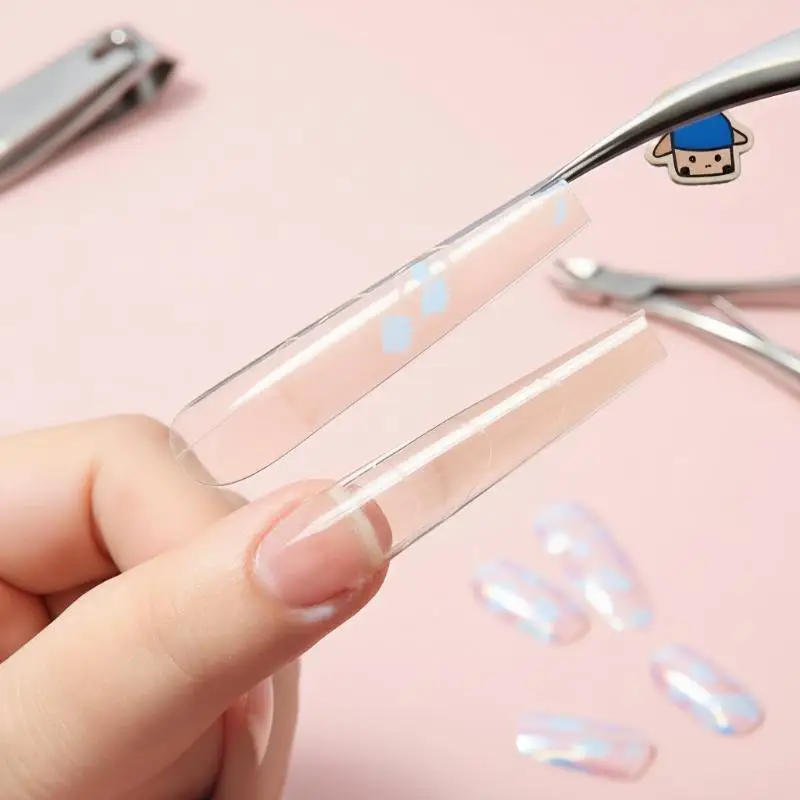 240 stuks sandwich dubbele nagelvormen 15 maten extensies-dubbele vormen boven onder schimmel lange doodskist amandel nail art vormen manicure tool