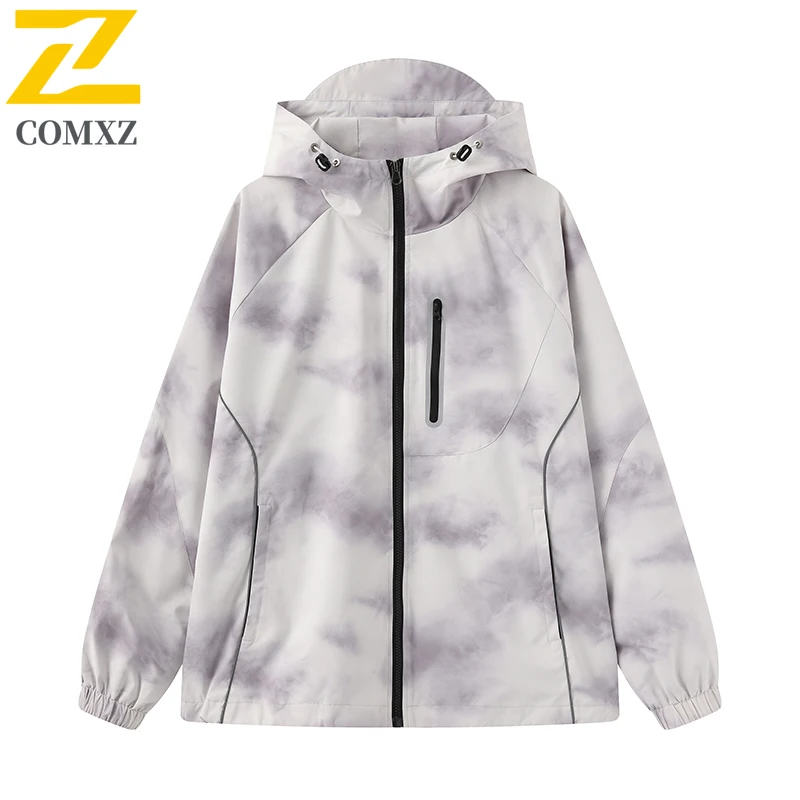 

Hooded Jacket 2025 New Autumn Fashion Hiking Reflective Chain Windproof Coat Casual Streetwear Versatile Lightweight Jackets