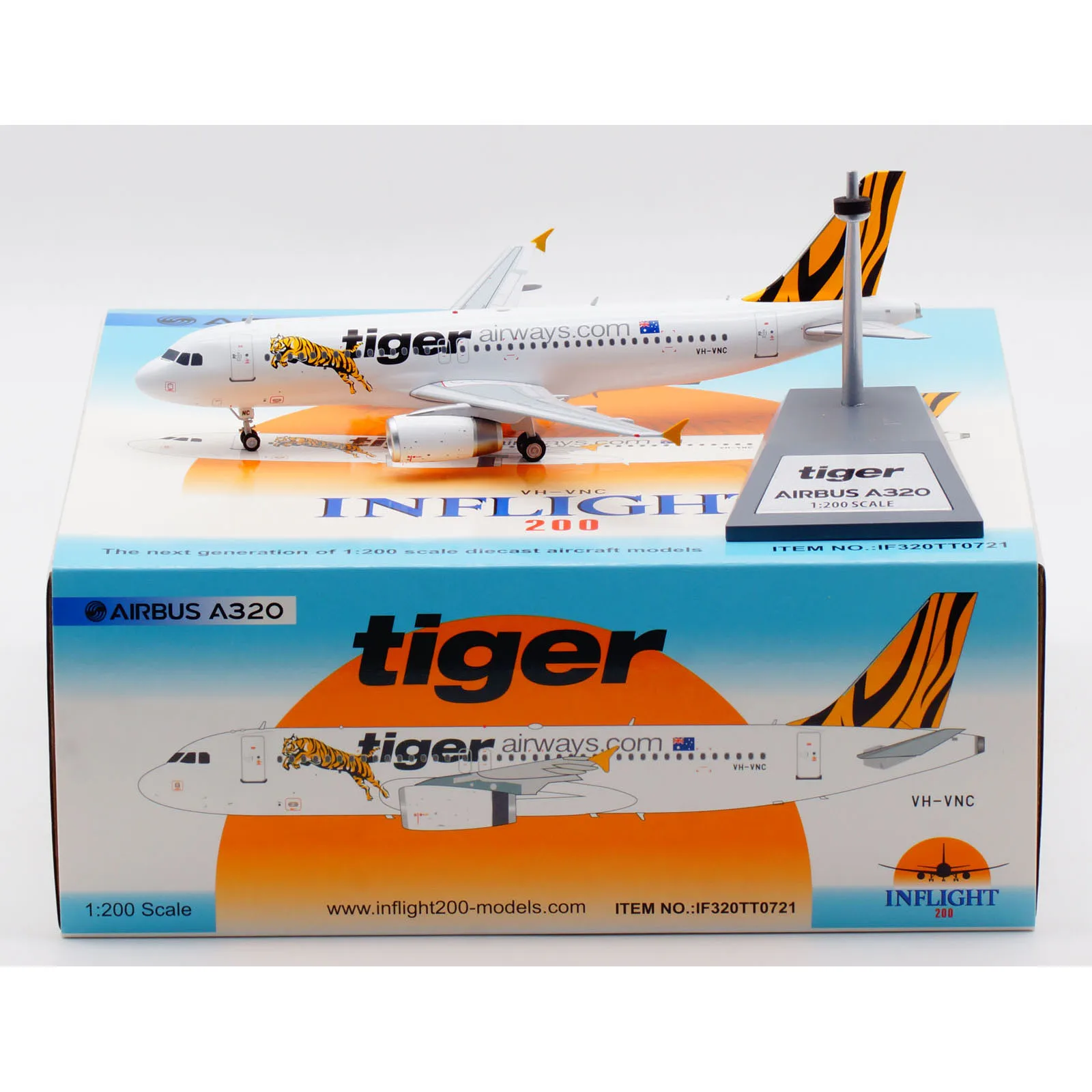 

IF320TT0721 Alloy Collectible Plane Gift INFLIGHT 1:200 Tigerair Airbus A320 Diecast Aircraft Jet Model VH-VNC With Stand