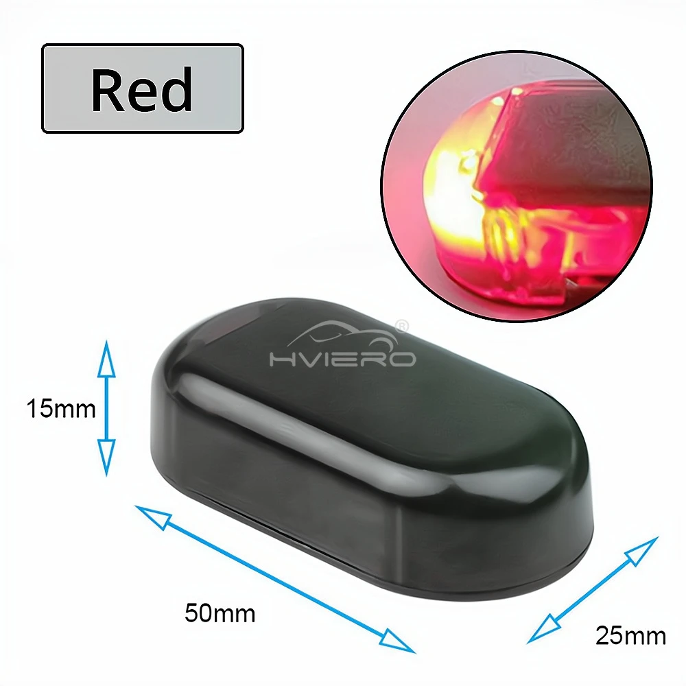 Car Solar Powered Security Dummy Truck Alarm Wireless Warning Anti-Theft Caution Lamp LED Flashing Imitation Decorative Light