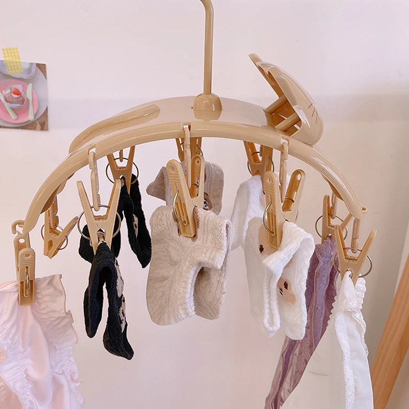 Cat Hangers with 10pcs Clothes Pegs Indoor Outdoor Laundry Clips Underwear Socks