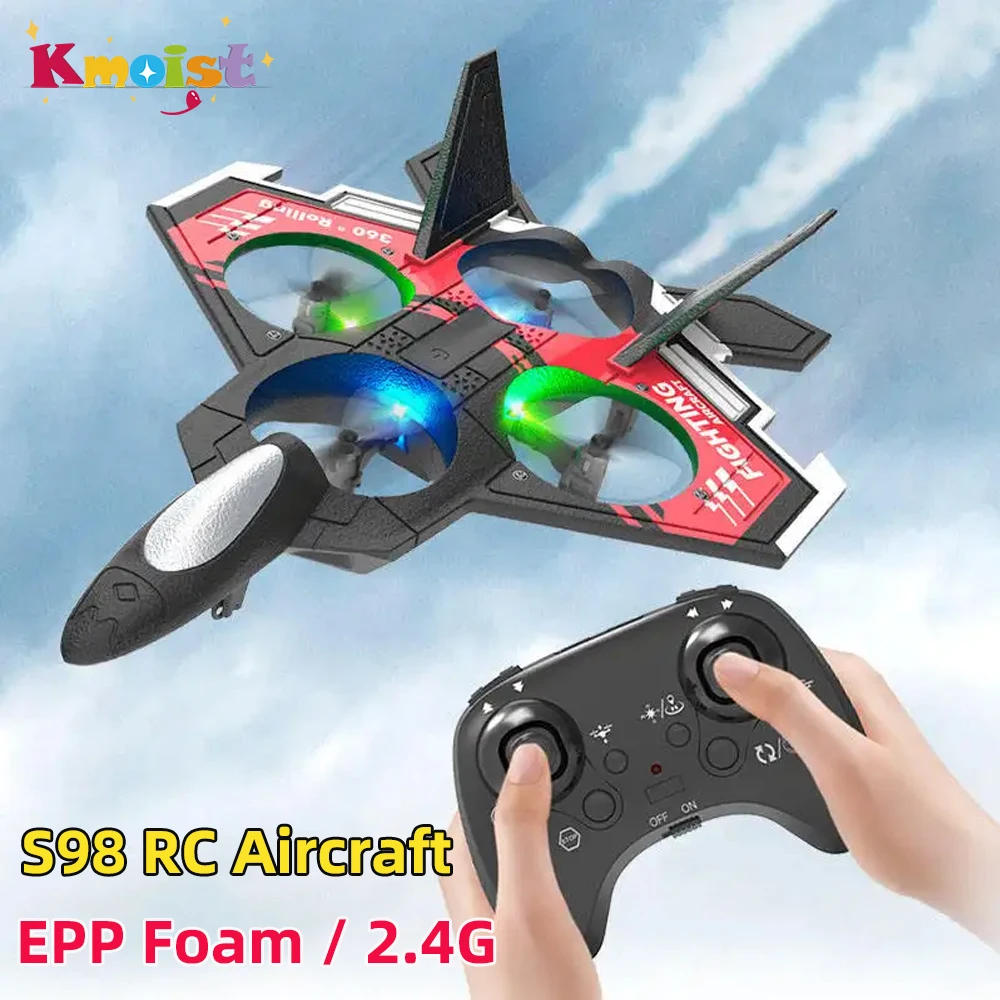 S98 2.4G Rc Epp Foam Aircraft Plane Stunt Roll Fighter Jet with Camera Altitude Hold Remote Control Toys for Kids New Year Gifts