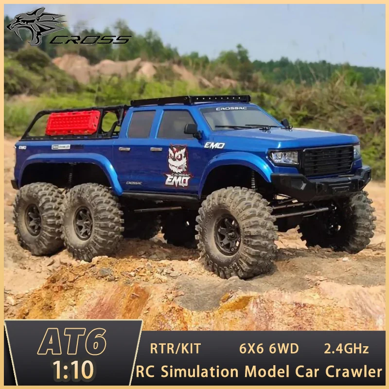 6X6 CROSSRC 1/10 RC AT6 Crawler Off-Road Vehicles 6WD Electric Climbing Cars Remote Control Car Toy with Light system TH21779