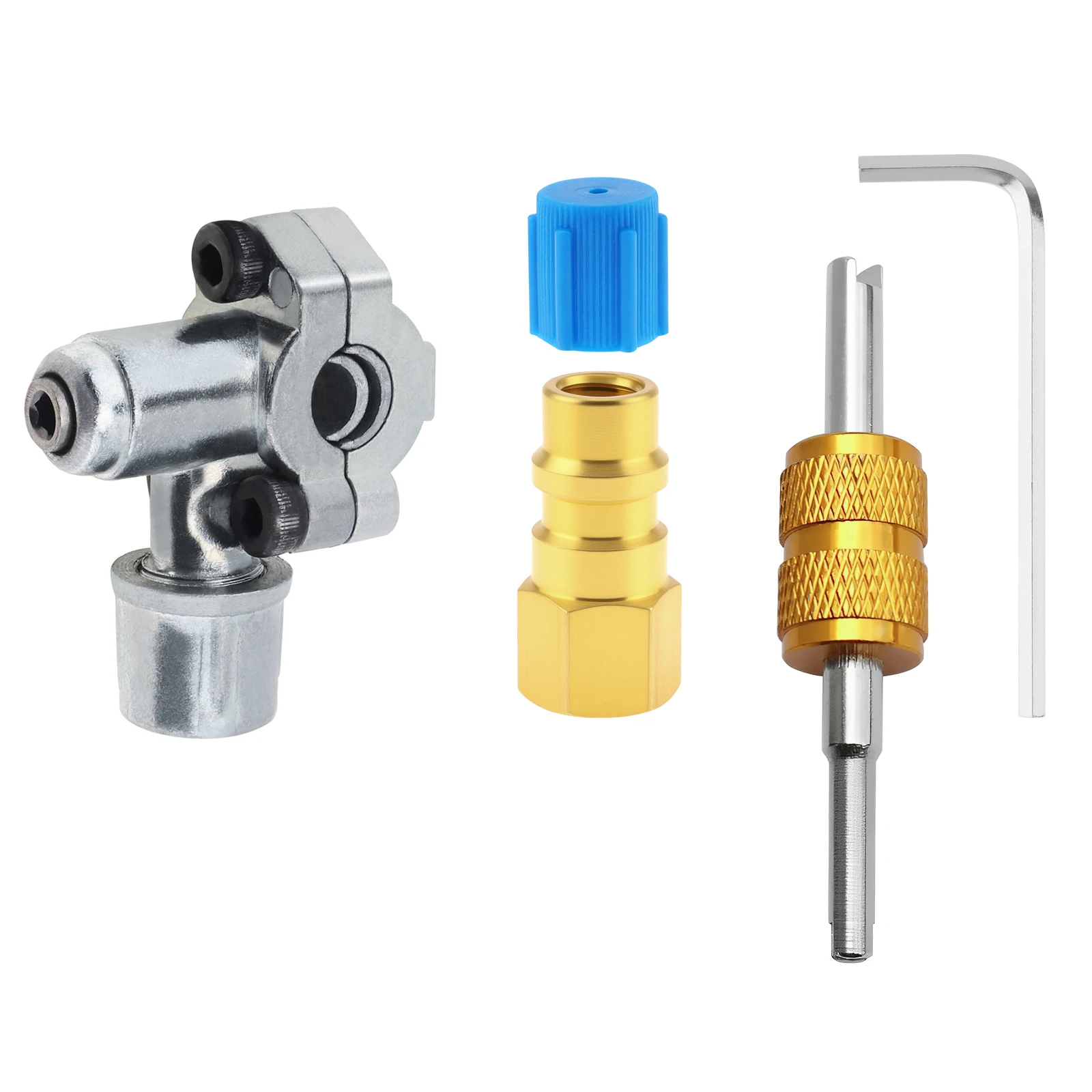 

3 pcs Automotive Air Conditioning A C Refrigerant Bullet Piercing Valve HVAC Refrigerant System R134A Refrigerant Recharge Kit