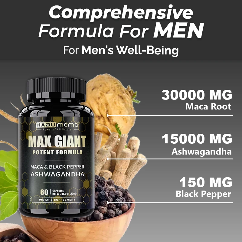 HABUMAMA Contains 36000mg Of High-quality Ashwagandha And Maca Capsules | Vitality, Herbal Blessing - Image 3