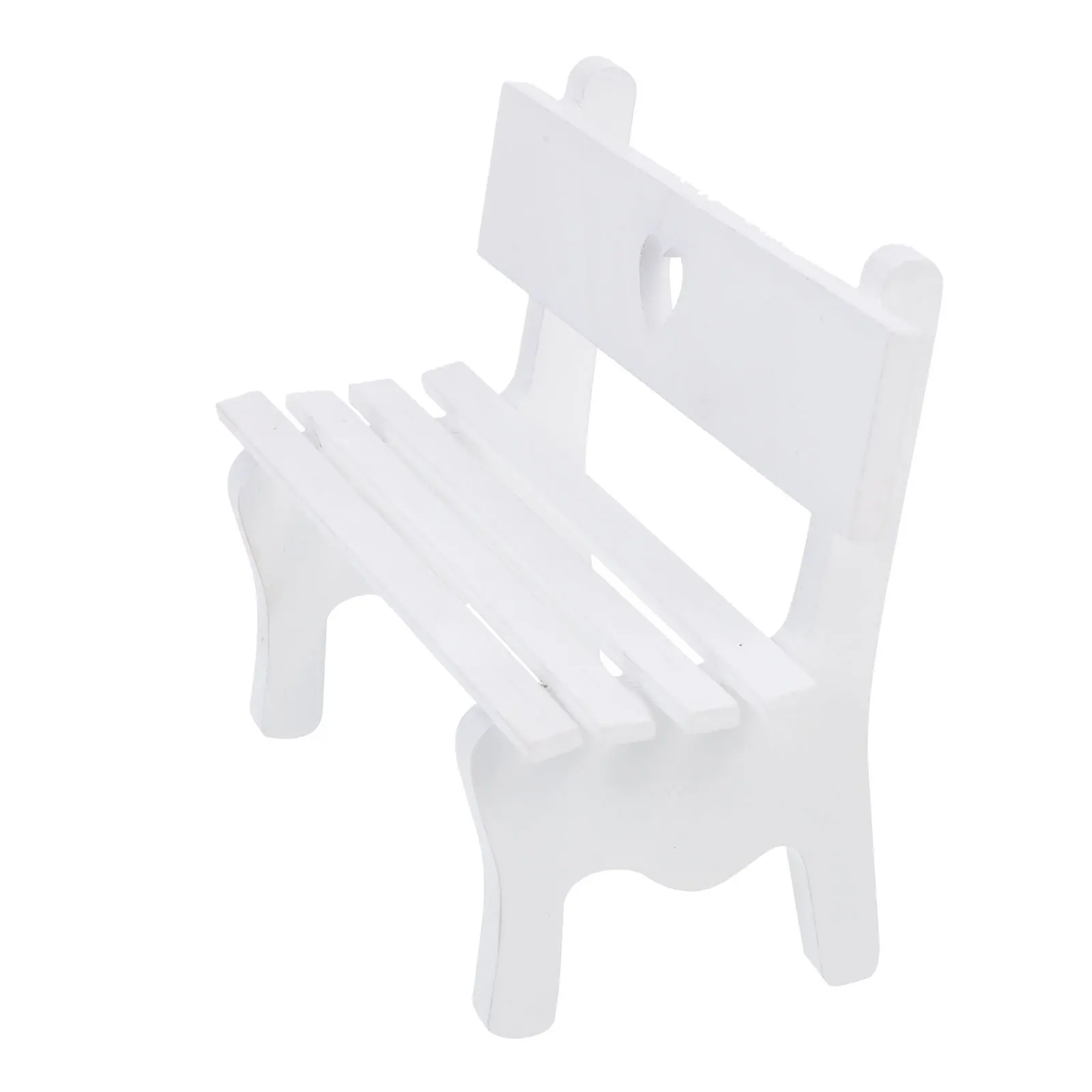 

Mini Wooden Decoration Bench Chair Peach Heart Design for Miniature Landscaping Home Adornment Small House Supplies