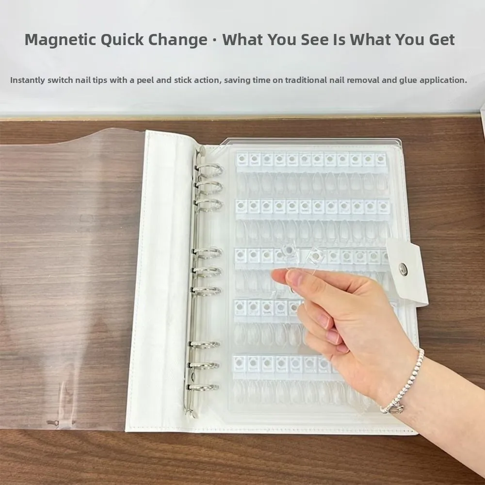 

Magnetic Nail Swatches Book 120 Color Removable Nail Color Display Book With Digital Label No Pattern Nail Sample Display Book