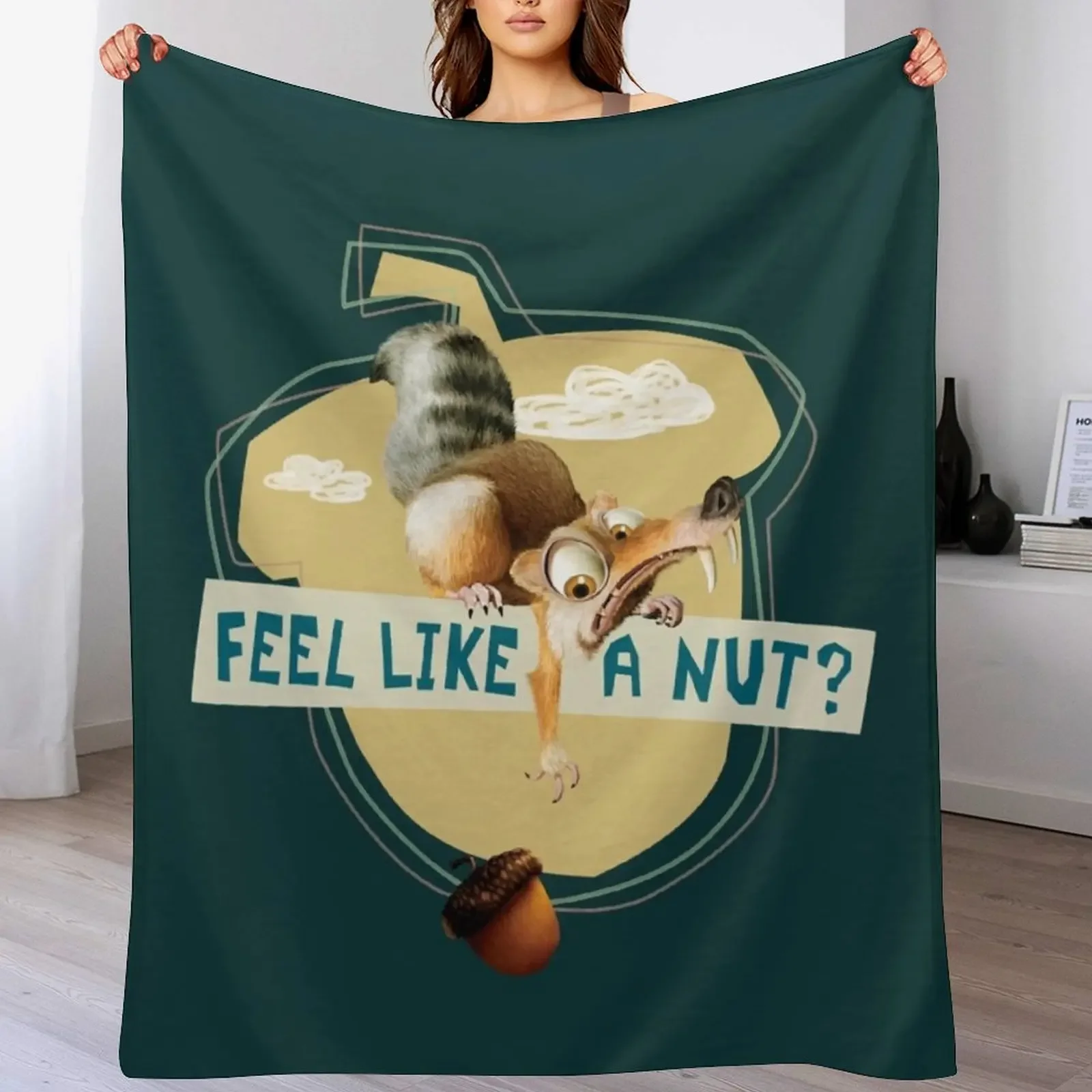 Ice Age Scrat Acorn Feel Like a Nut108 Throw Blanket Custom Decorative Beds Cute Blankets