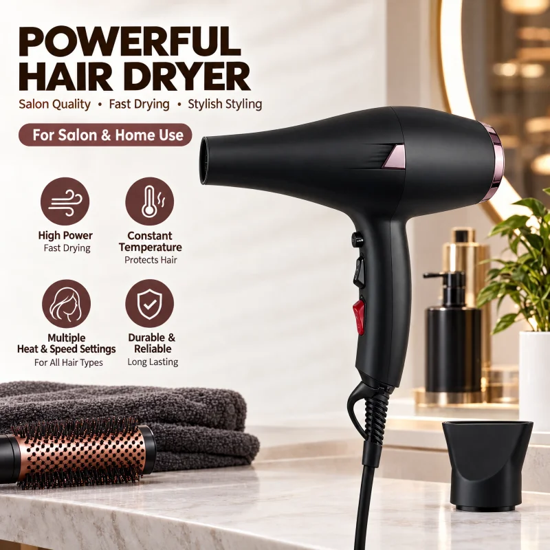 Professional High-Power Hair Dryer for Salon Constant Temperature Quick Dry Women's Styling Tool for Homes Hotels