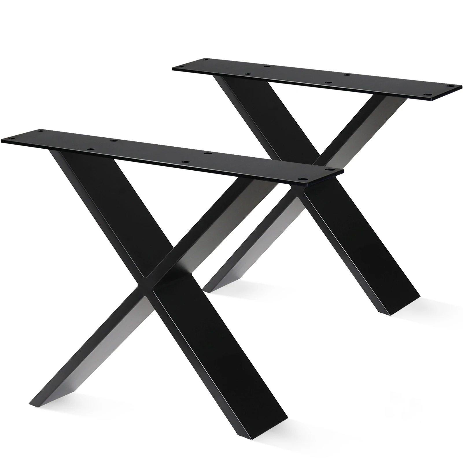 Table Legs, Set of 2 Desk Table Legs, Furniture Legs 61cm Metal Table Legs, X Shaped Desk Legs, Black Coffee Table Legs, Black C