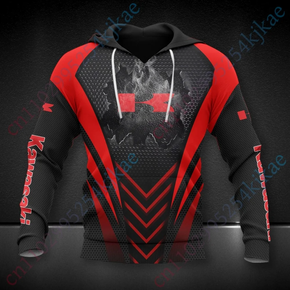 Kawasaki パーカー男性用衣類スポーツ長袖フード付きジップアップ原宿フード付きスウェットシャツユニセックスカジュアルストリートプルオーバー