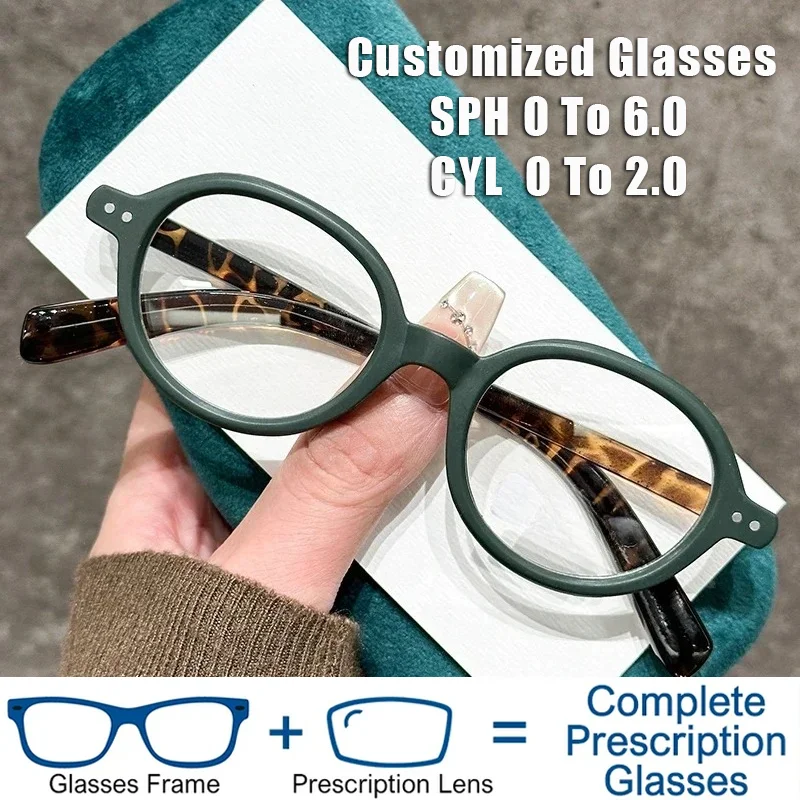 

2026 Small Frame Oval Photochromic Custom Glasses Minimalist and Versatile Blue Light Blocking Women's Prescription Glasses