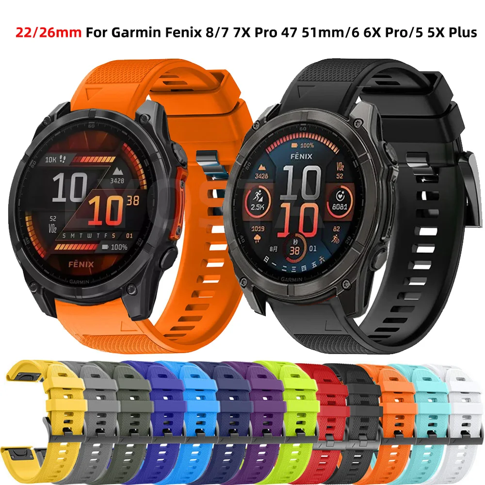 22mm 26mm QuickFit Armband Für Garmin Fenix 8 7 7X Pro 47 51mm 6 6X Pro 5 5X Plus 965 955 Silikon Armband Armband Zubehör
