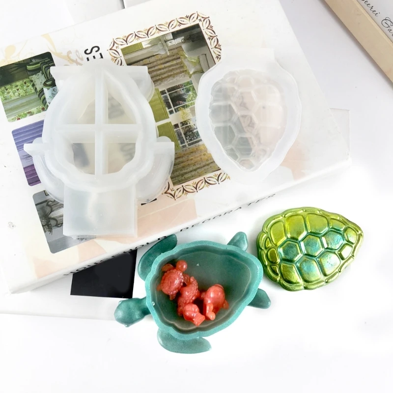 Turtle Shape Resin Molds Tortoise Storage Box Molds with Lid Soap Holder Silicone Mold Jewelry Box Making DIY Crafts