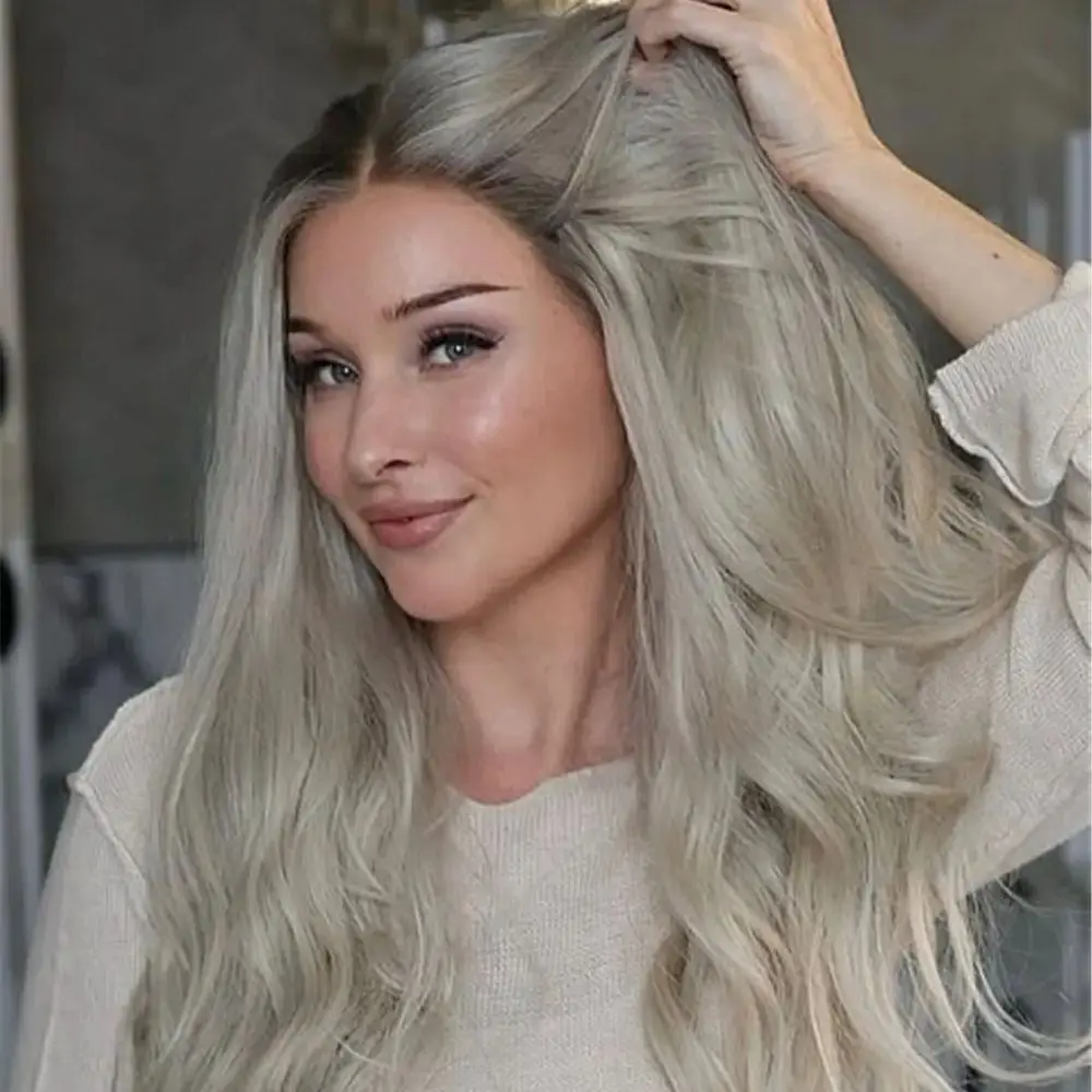 

Синтетический парик Futura Icy Blonde Long Body Wave с темными корнями, модный карнавальный парик, дешевые парики на распродаже, парик для костюма