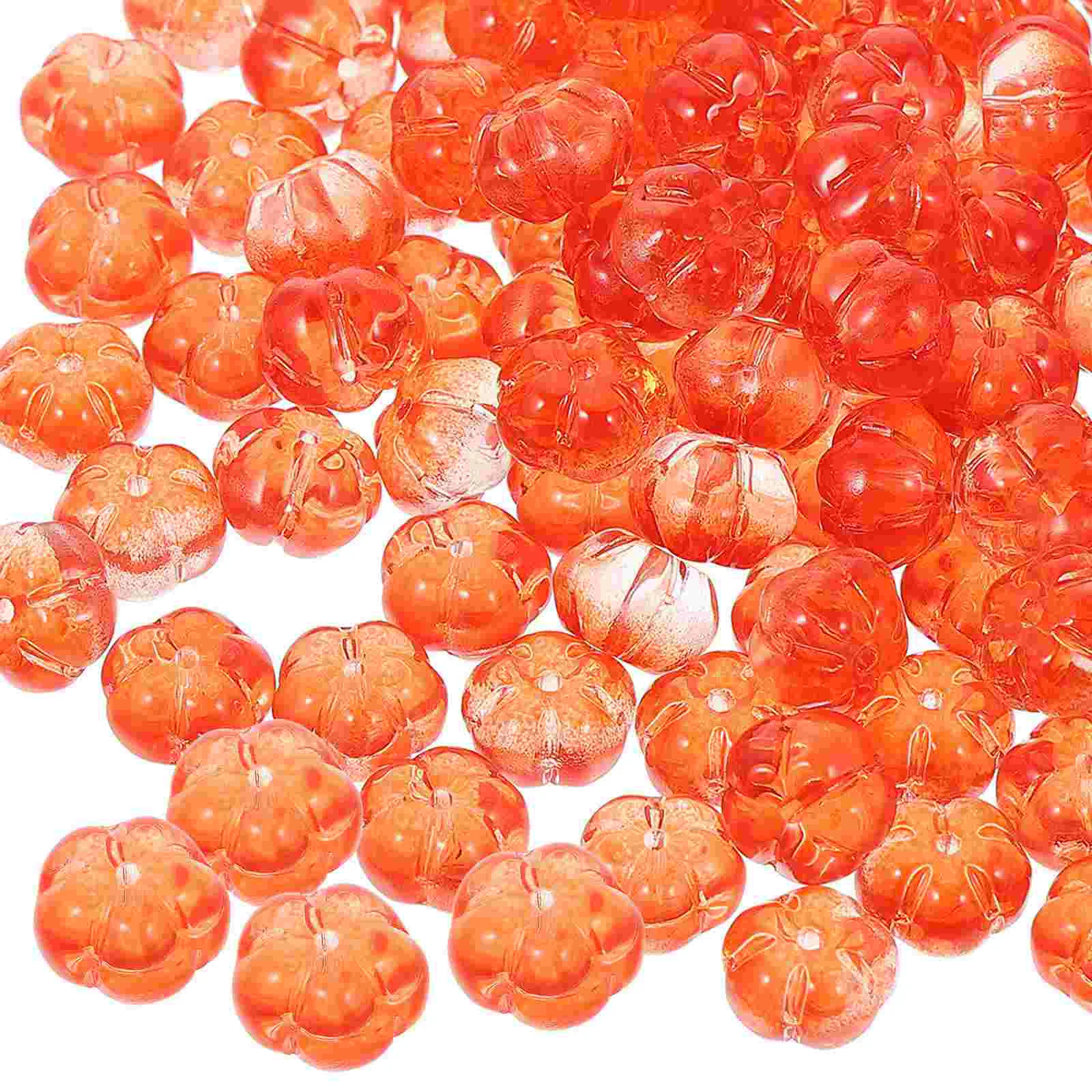 100 Pcs Thanksgiving Earring Making Pumpkin Beads Scattered Bracelet DIY Supplies Pumpkins