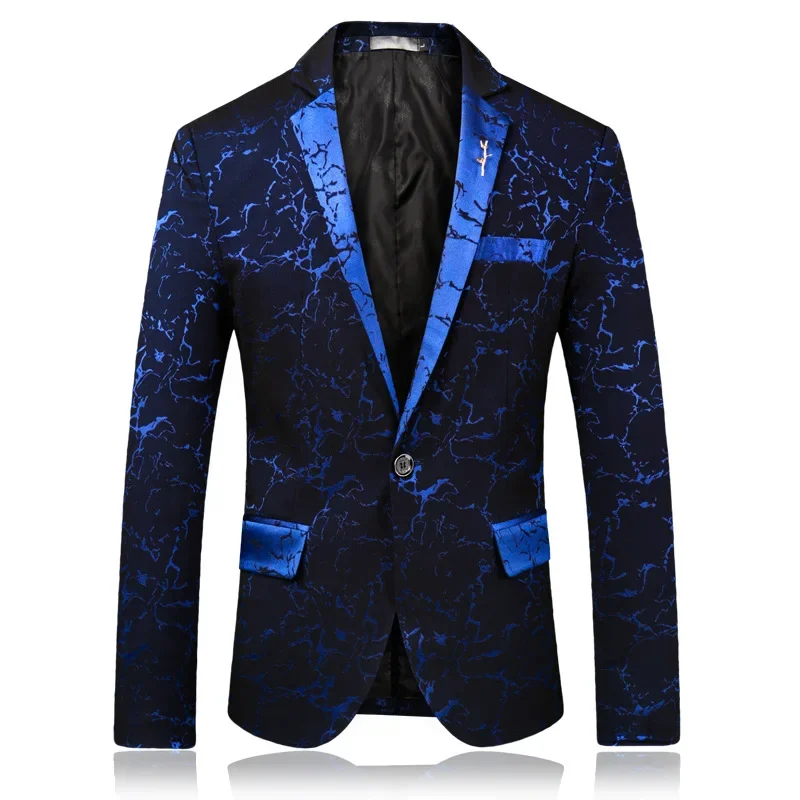 

2023 Men Spring High Quality Leisure Printing Business Suit/Male Slim Fit Fashion Tuxedo Men's Casual Blazers Jacket Size S-3XL