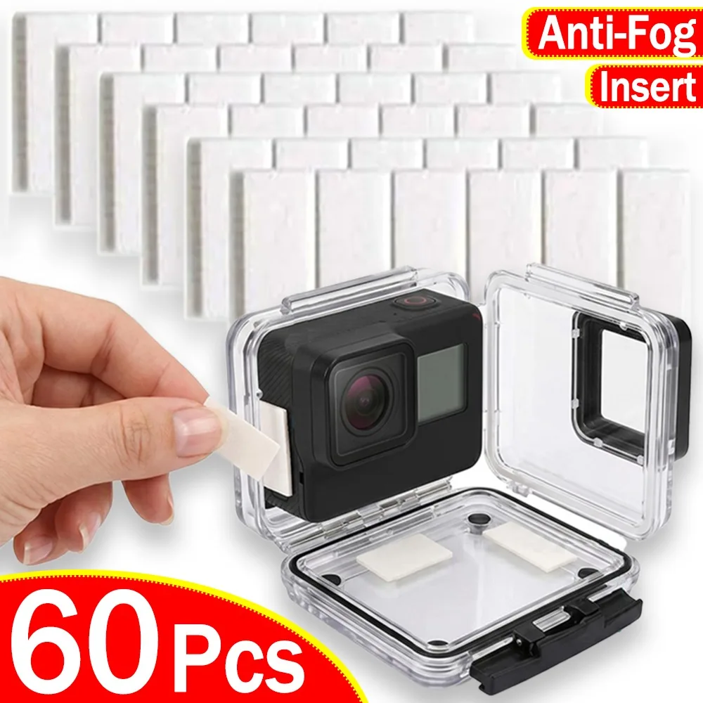 60-1 pçs subaquático anti-nevoeiro inserção remendo reciclar anti nevoeiro secador dentro para gopro hero13 12 11 10 insta360 dji osmo câmera de ação
