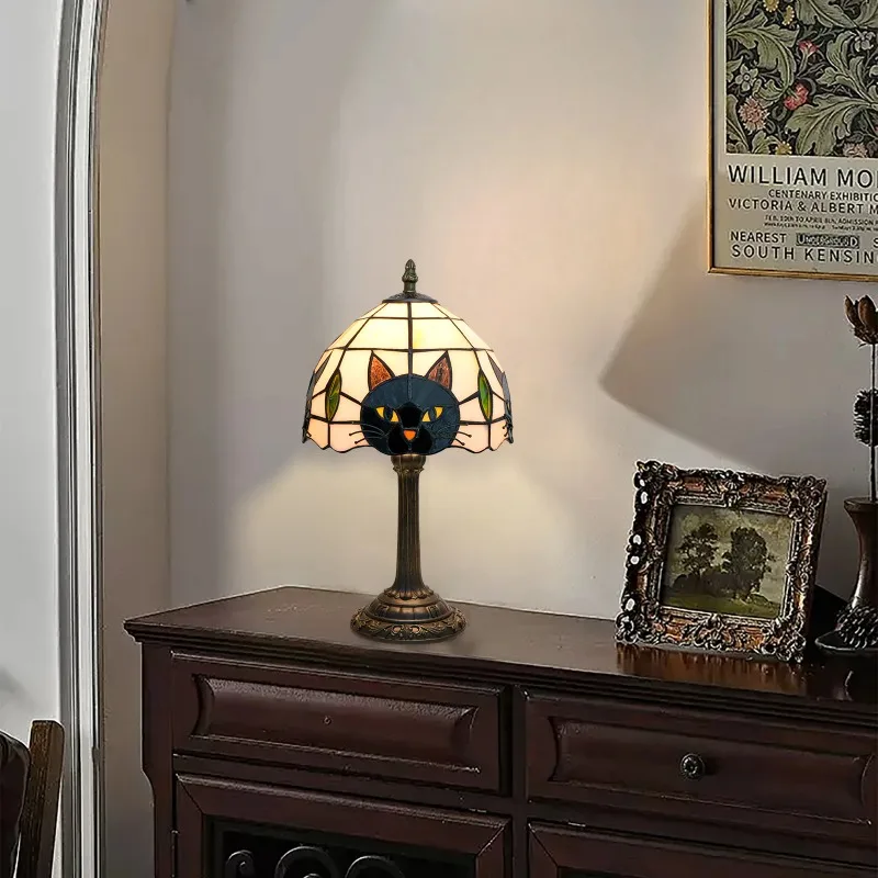 Black Cat Table Lamps for Bedroom Nightstand Decor Animal Nursery Bedside Lights for Kid Study Room Cute Desk Lamp for Girl Room