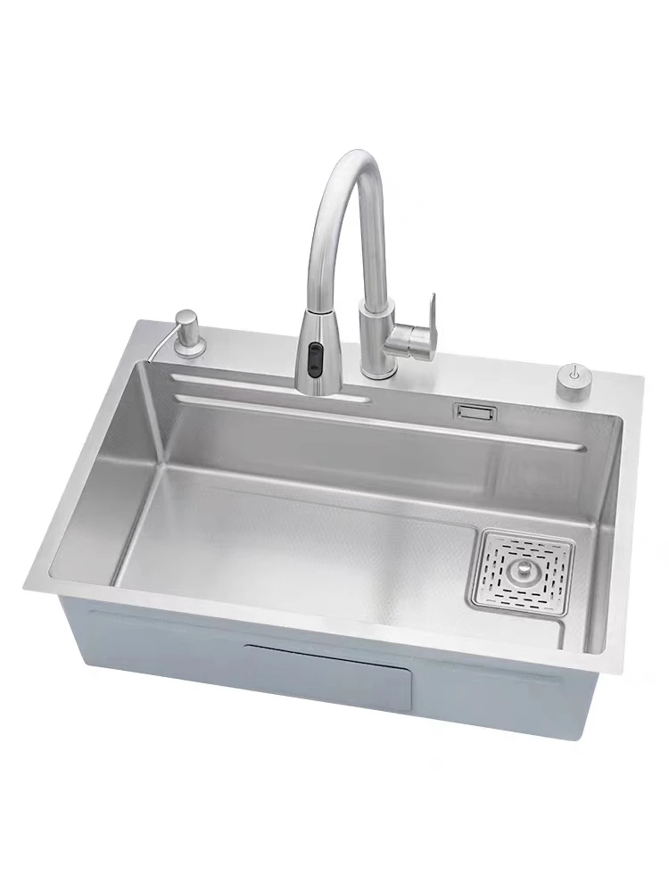 Multifunctional kitchen, vegetable sink, large single sink, household sink, undercounter basin, stepped sink