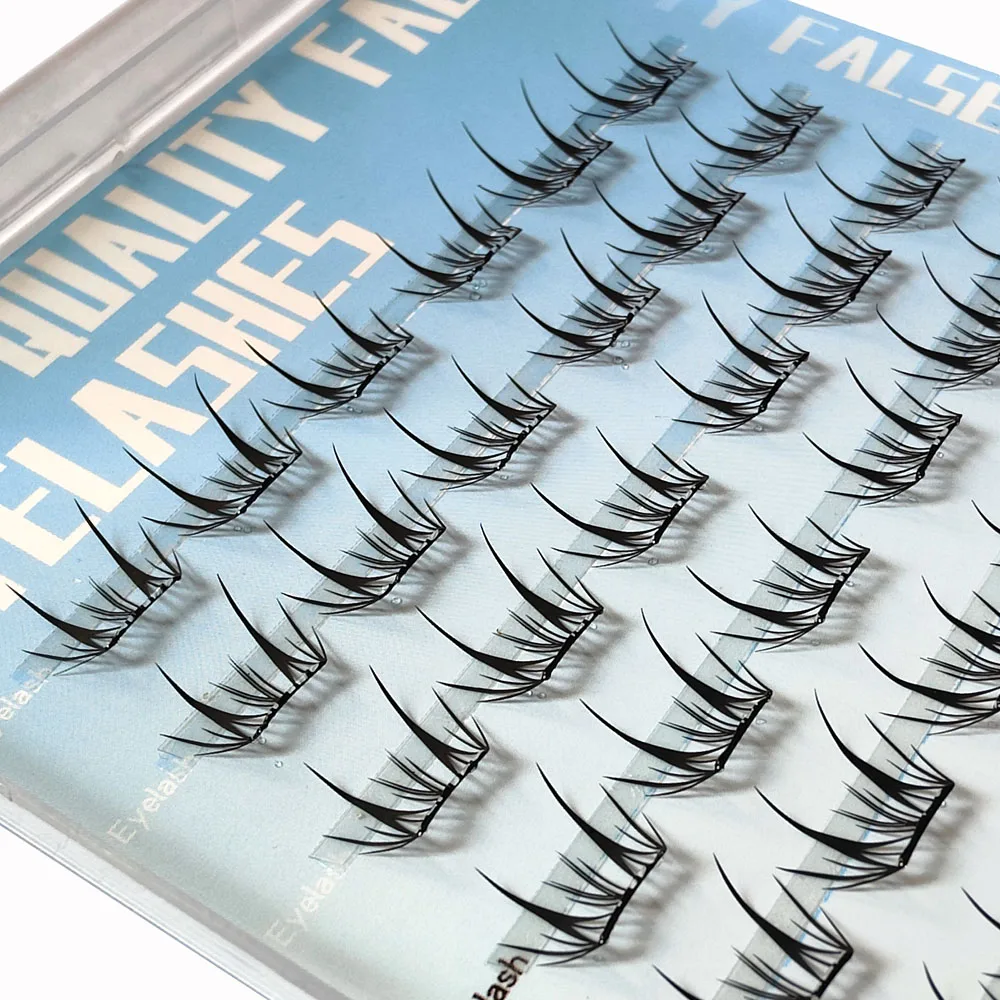 Self-กาวSegmented Eyelashesไม่มีกาวFake Lashes Extensionแต่งหน้าSoft Mink Eyelashธรรมชาติ