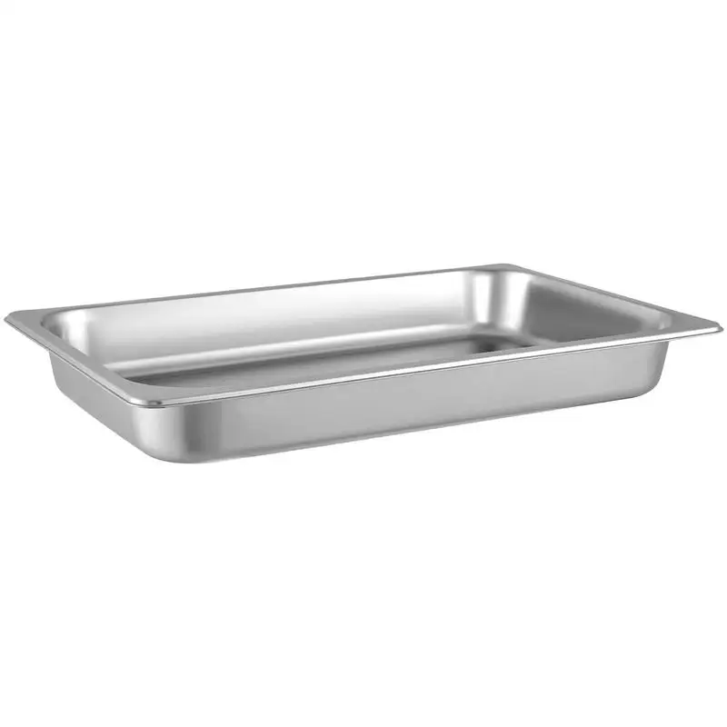 6 Pack Food Buffet Trays 20.9 x 12.8 x 2.6 Inch For Catering, Restaurant, Party, 8.5L Capacity Deep Food Container Oven Pan Heavy Duty Metal Hotel Pan Anti-Jam Stacking Design Full Size Gastronorm Pan