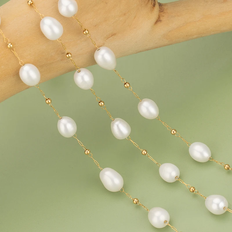 assoonas C323, Kette, Edelstahl, nickelfrei, Naturperle, handgefertigt, Schmuckzubehör, DIY Armband Halskette, 1m/Stück – Detail 8