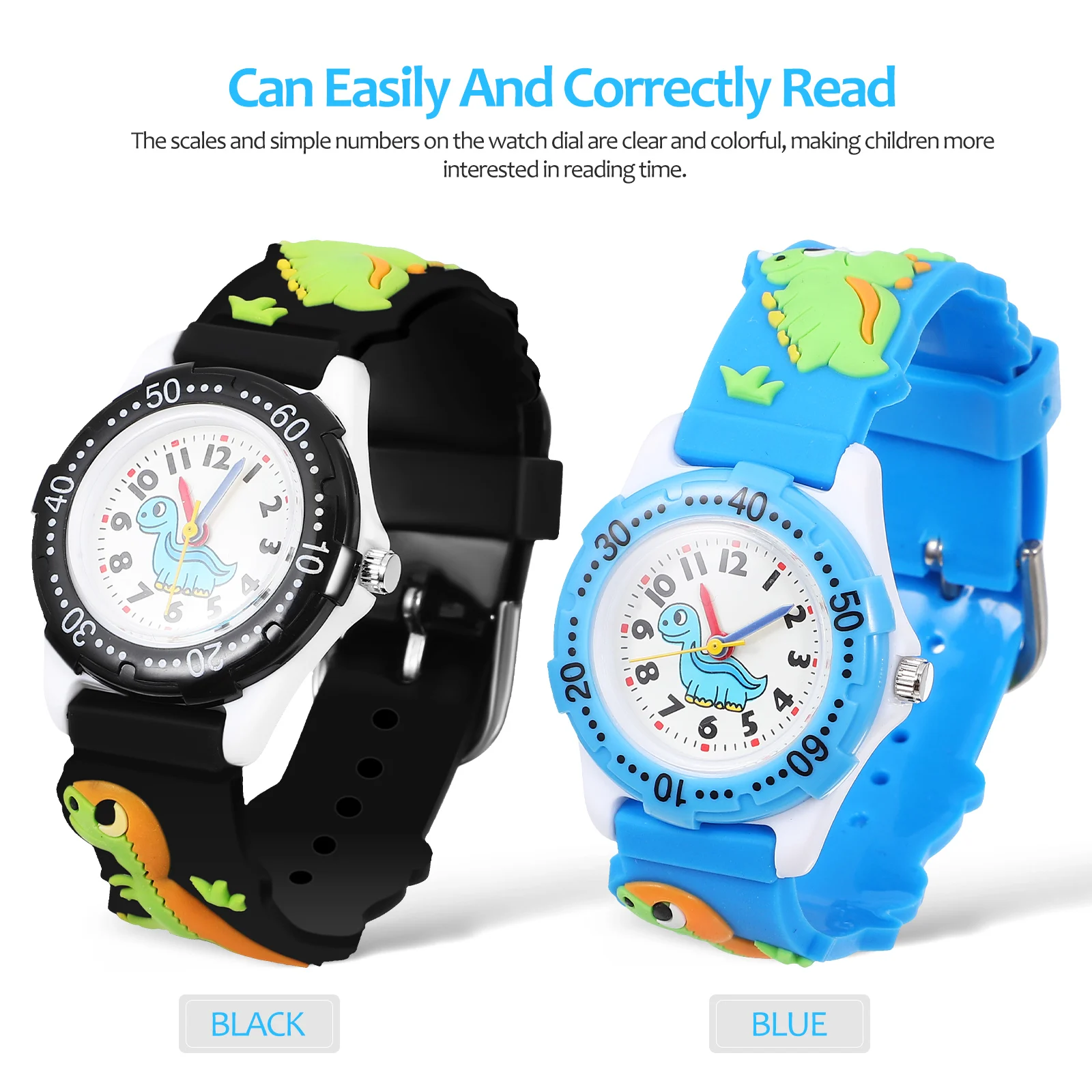 

2 шт. водонепроницаемые детские часы с рисунком динозавра 3D дизайн кварцевые часы для детей мальчиков и девочек часы с динозавром детские часы