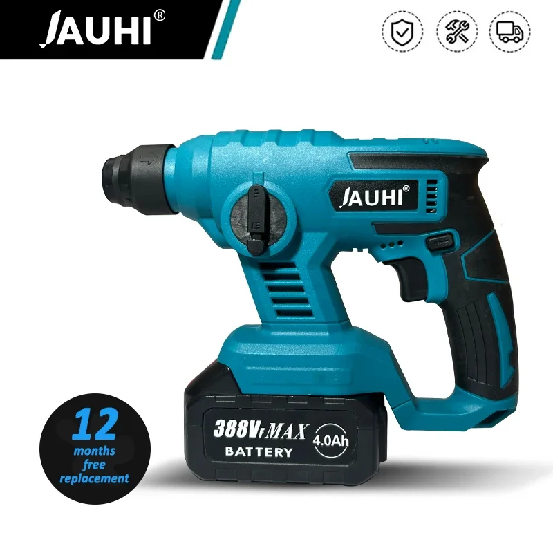 

JAUHI 1000W Cordless 3600rpm Electric Rotary Hammer Rechargeable 8600ipm Electric Hammer Drill For Makita 18V Battery