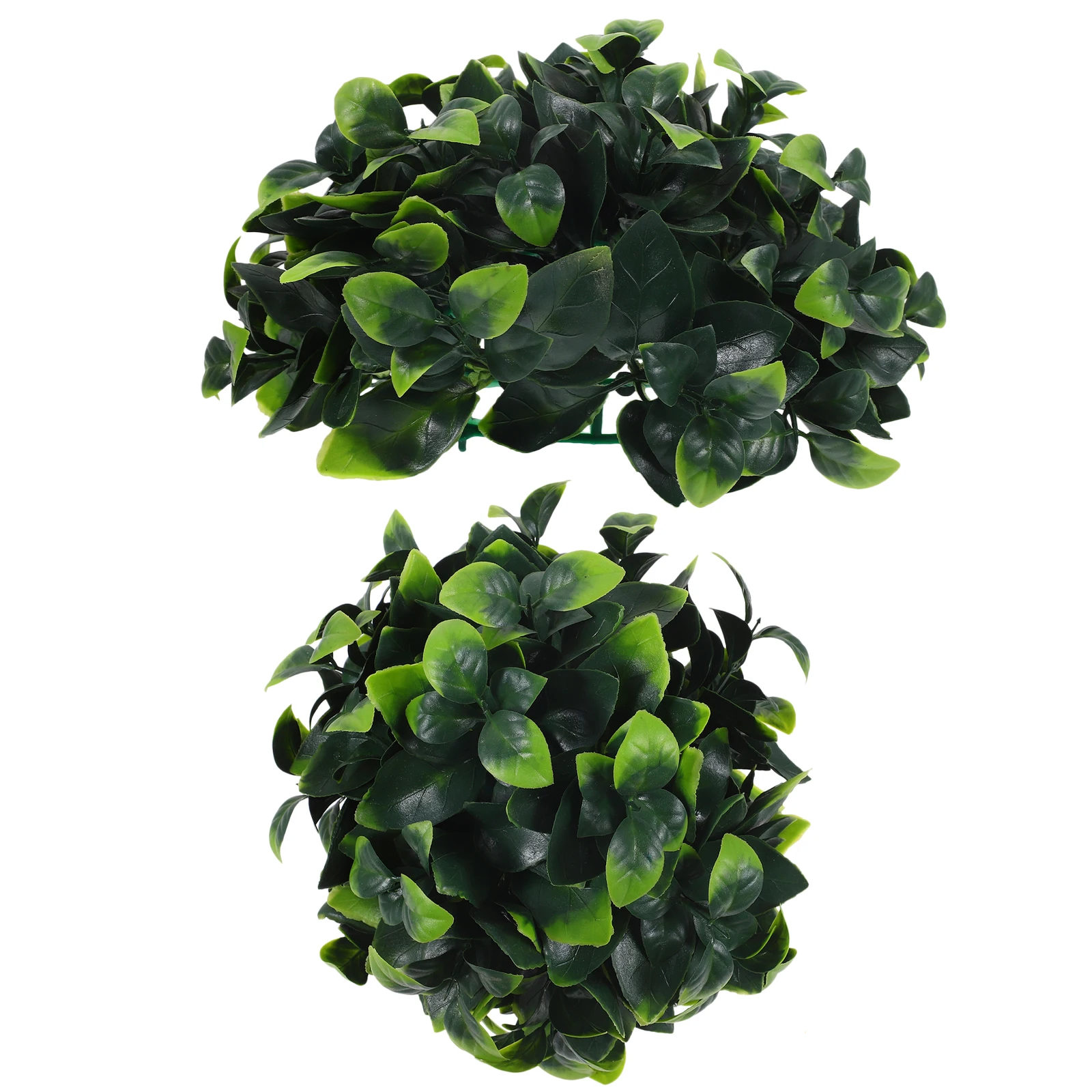 

2 Pcs Artificial Grass Balls 25cm 20cm Plastic Plant Decor Wedding Room Hanging Topiary Faux Plants Garden Ornament