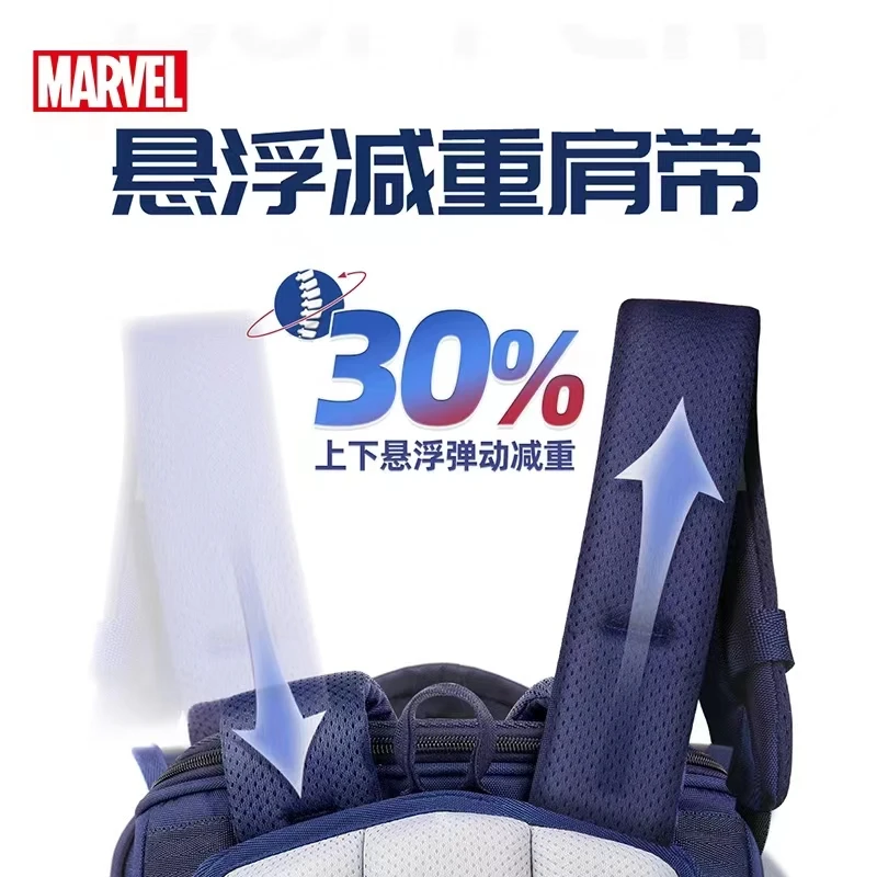 2022 Disney School Bag For Boys Primary Student Shoulder Orthopedic Backpack Iron Spider Man Captain America Grade 1-5 Mochila