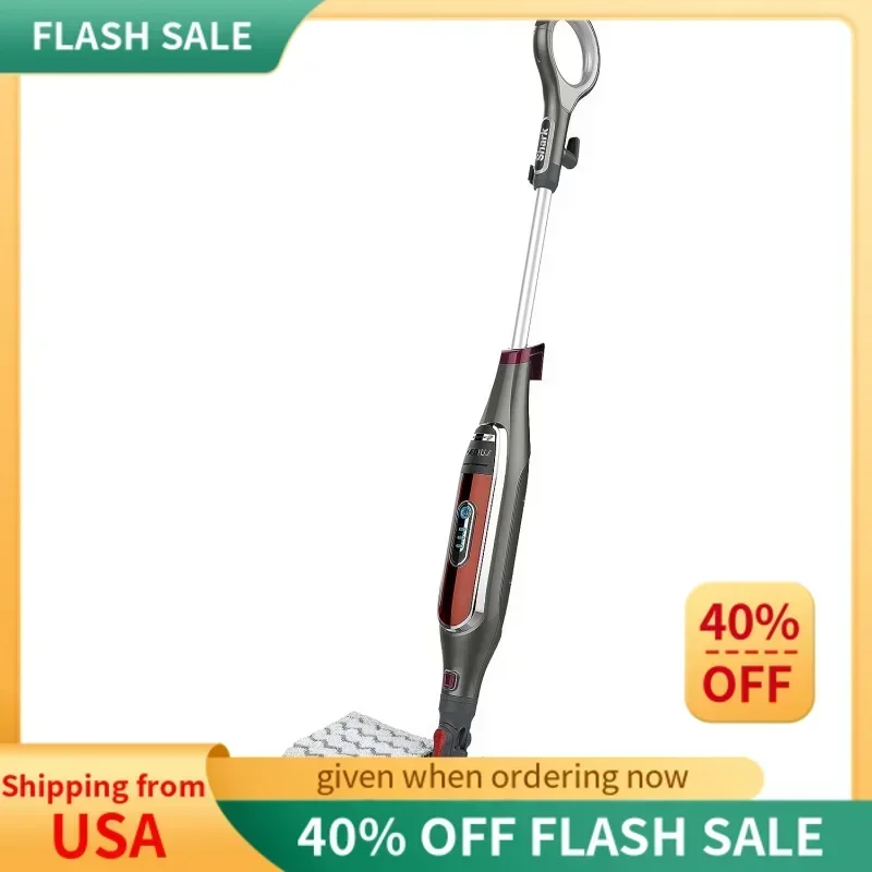 QWShark S5003D Genius Hard Floor Cleaning System Pocket Steam Mop,Burgundy/Gray