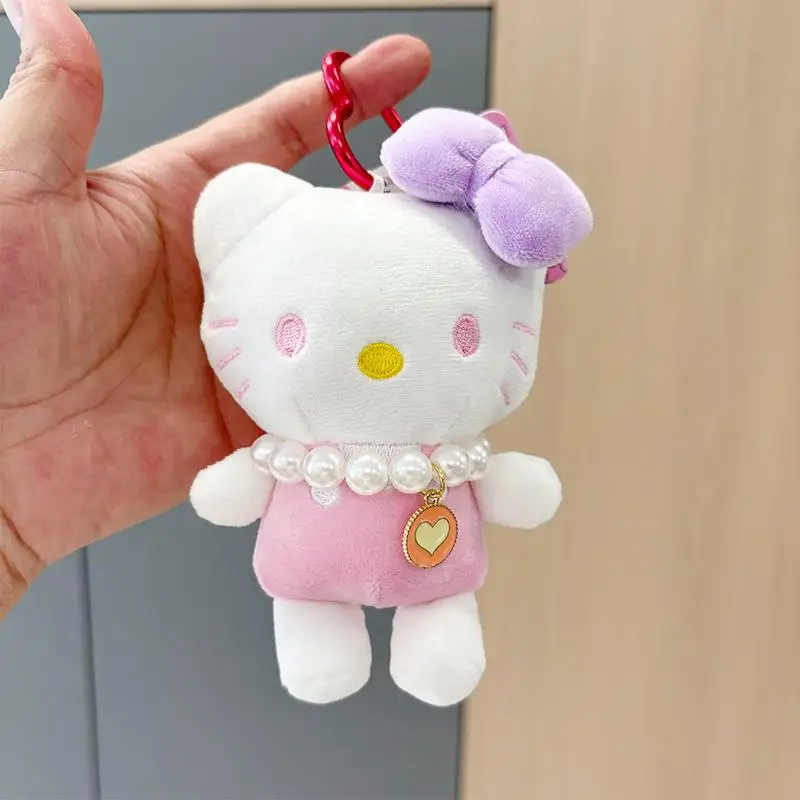 

Cartoon Straw Hat KT Cat Anime Keyring Hello Kitty Keychain Plush Toy Backpack Pendant Cute Student Gift