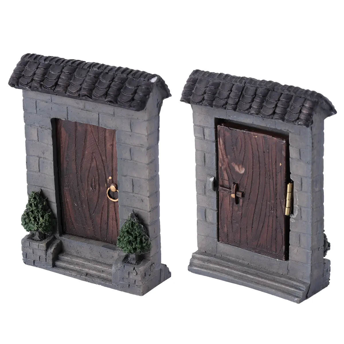 

2 Pcs Miniature Adornment Door Ornament Natural Scenery Crafts Simulation Decor Decorations