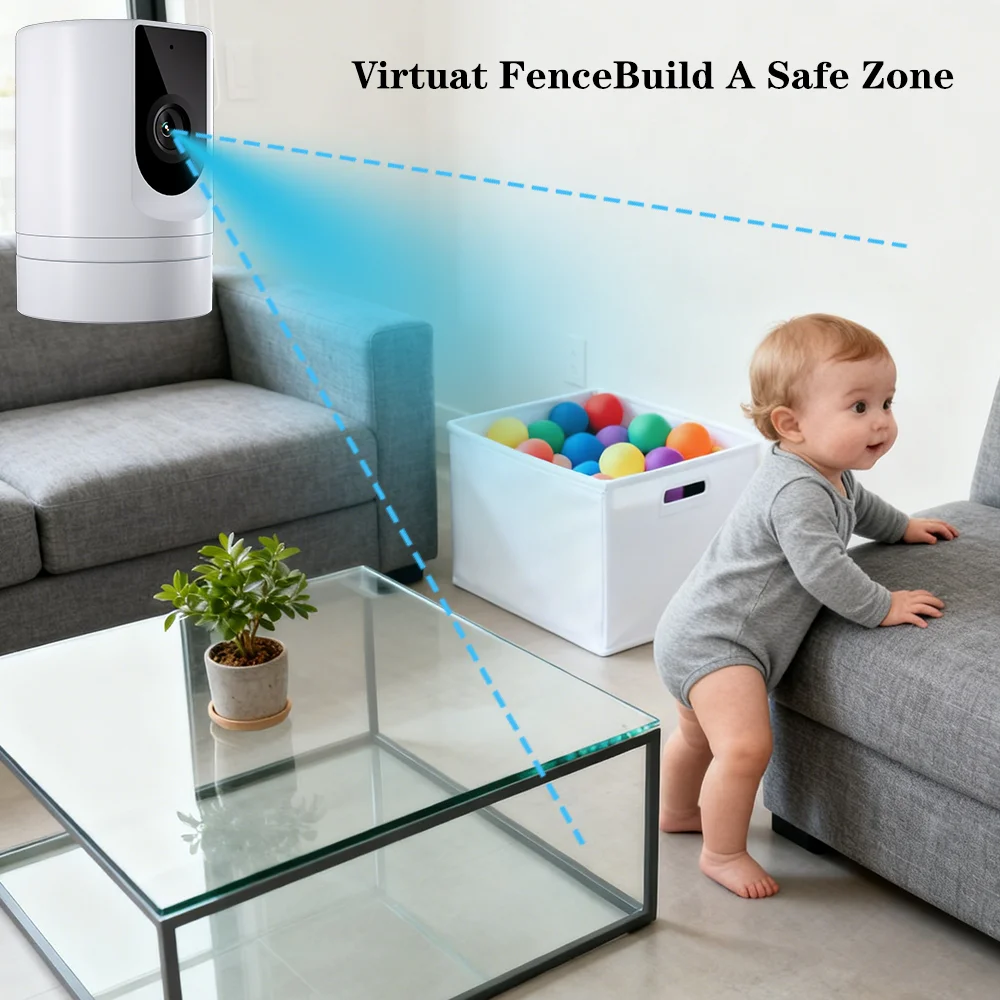 3PCS 2K Camera 5GHz Dual WiFi 3D Noise Reduction Digital Zoom 2MP CMOS Sensor with 2-Way Audio Motion Human Detection 128GB SD