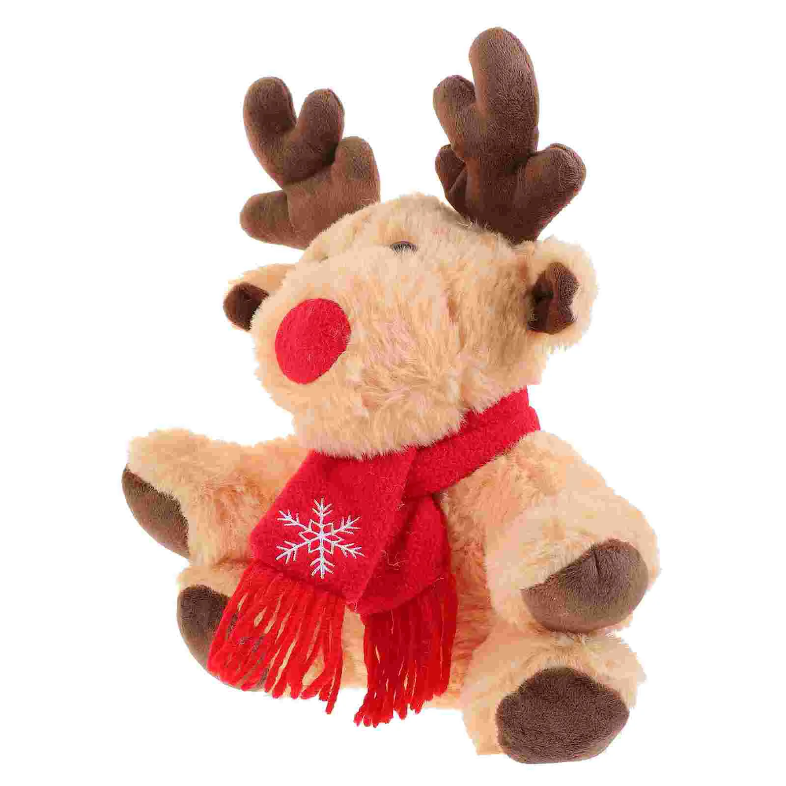 

29cm Christmas Plush Elk Toy Adorable Xmas Deer Toy for Girls Kids Children (Light Brown)