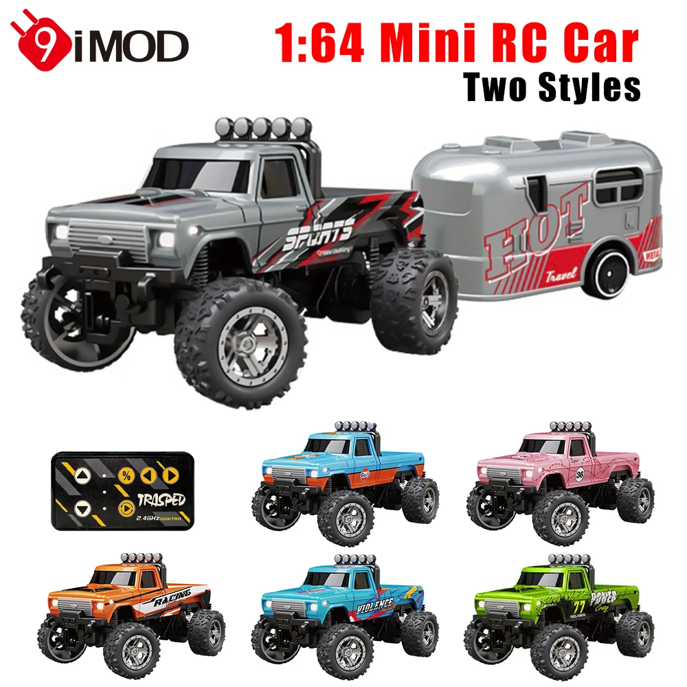 

9IMOD 1/64 Mini RC Truck 2.4G Off-road Monster Truck Fixed Speed Cruise Mini Alloy Model Climbing RC Car With Hanging Box